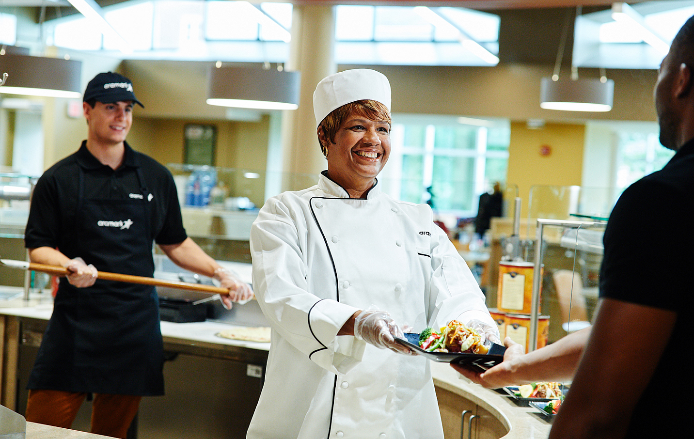 chef serving food
